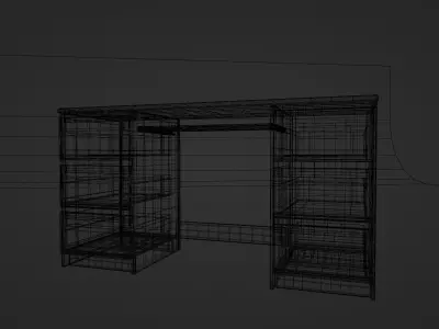 Dark Brown Desk 3D model