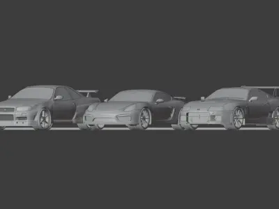 car JDM CAR s meet up Low-poly 3D model