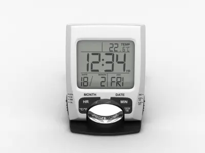 Portable Digital Alarm Clock Radio 3D model