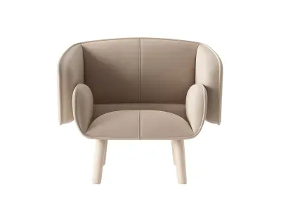 Modern Beige Armchair 3D Model  High-Quality Furniture Asset 3D model