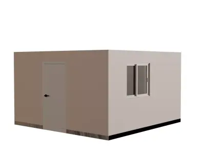 Minimalist Small Room Exterior  Low-Poly 3D House Model Low-poly 3D model