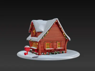 Cozy 3D Christmas Cottage Series 2 3D model