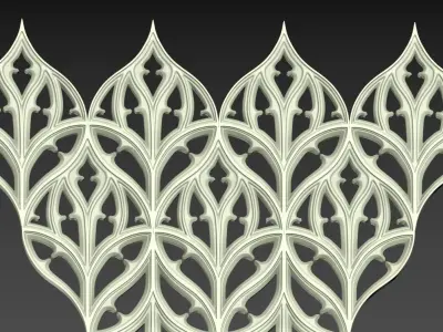 Seamless Gothic pattern 1 3D print model