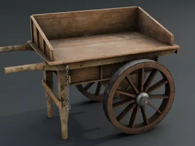 Old Cart Low-poly 3D model