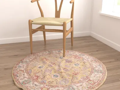 Round Rug Set 302 3D model