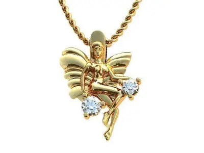 butterfly girl pendant 3D print model