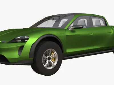 Porsche Taycan Pick-Up Truck Concept green 3D model