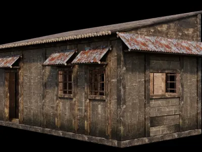 Medieval Houses 66- 4K Textures Game Ready Low-poly 3D model