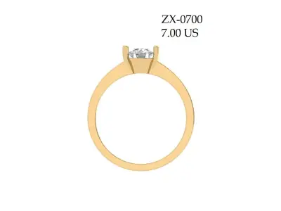 Solitaire Engagement Ring 3D print model order