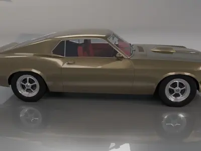 Mustang 1970 Low Poly 3D model