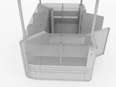 Kiosk Partition Booth a125 3D model