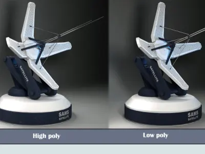 satellite 04 Low-poly 3D model