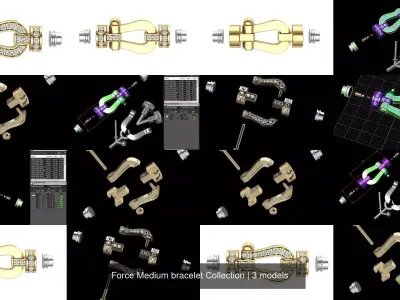 Force Medium bracelet Collection 3D Model Pack