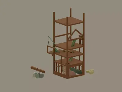 Construction Site Low-poly 3D model