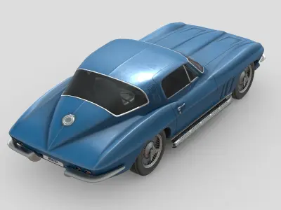 Chevrolet Corvette Sting Ray 1956 Low-poly 3D model