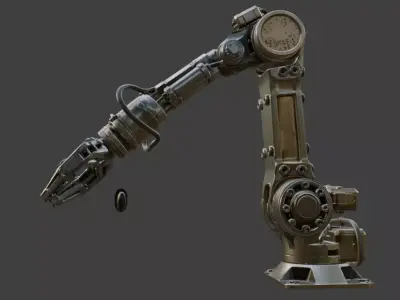 Industrial Robotic Arm PBR 3D Model High Detail 3D model