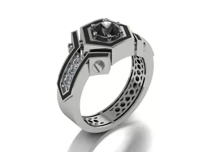 Jewelry Mens Ring Gold Elegant 3D print model