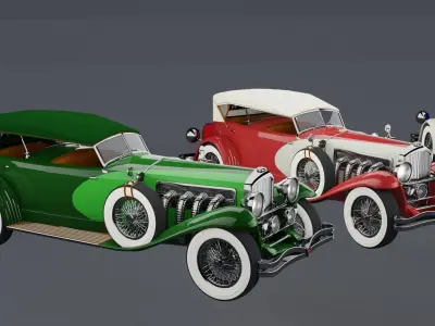 Classic car Duesenberg Dual Cowl Phaeton 3D model