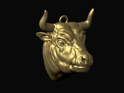 Bull Head Pendant  3D print model