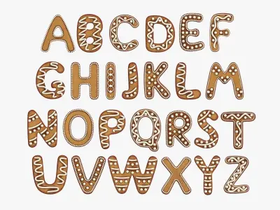 Decorated alphabet letters 04 3D model