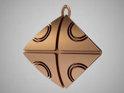Abstract Square Pendant 3D print model