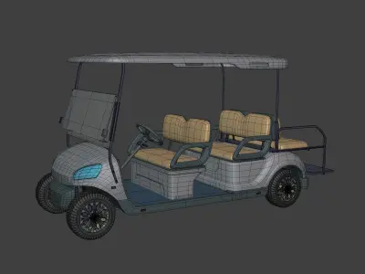 Generic Large Golf Cart -- Electric Sport Vehicle -- Club Car 3D model