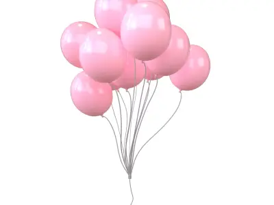 Bunch of Balloons v1 015 Low-poly 3D model