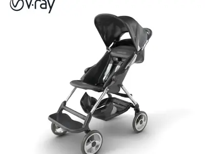 Umbrella Stroller with Ergonomic Footrest model pack Low-poly 3D model