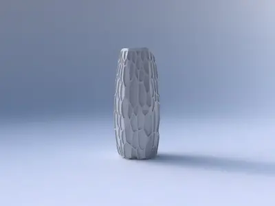Vase arc hexagon with organic dents 3D print model
