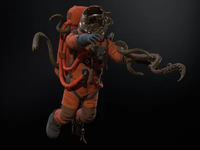 Zombie Astronaut Low-poly 3D model