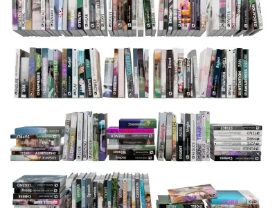 Books 150 pieces 1-6-1 Low-poly 3D model