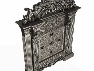 Classic Clock 020 Chrome Low-poly 3D model