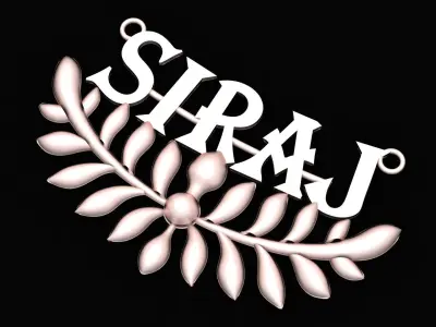 SIRAY NAME AND LEAF PENDANT 3DPRINTABLE MODEL  3D print model