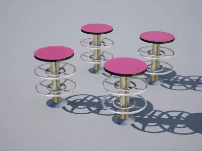 Bowling ball Rack  Low-poly 3D model