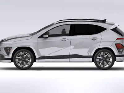 Hyundai Kona electric 2023 Low-poly 3D model