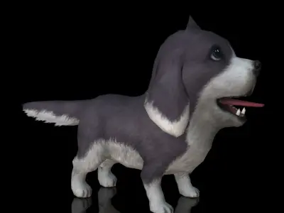 cute dog puppy Low-poly 3D model