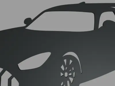 Mercedes-Benz AMG GT Wall Silhouette 3D print model