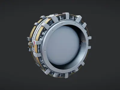 Futuristic turbine engine 3D model