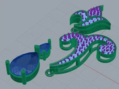 Floral earrings 3D print model