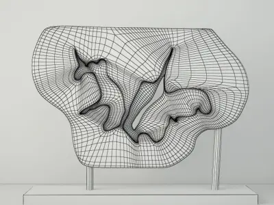 Wooden Decoration on Stand 3D model