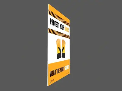 Protect your hands Poster Low-poly 3D model
