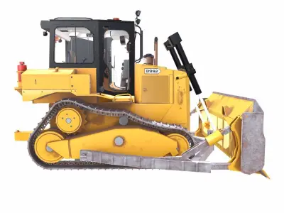 Bulldozer Generic v3 Low-poly 3D model