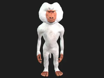 Toon Baboon with Animation 3D model