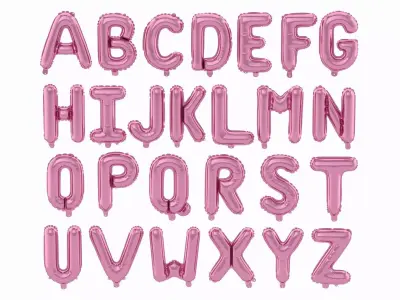 Balloon Alphabet Pink 3D model