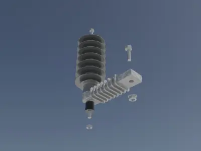 Medium voltage class 1 surge arrester Free 3D model