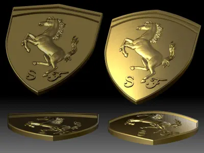 Ferrari auto car logo for 3D printer or CNC router 3D print model