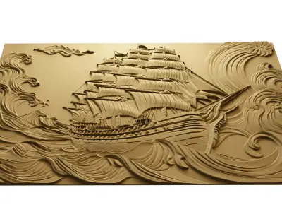 modern panel wall decor set wall relief mural CNC 148 3D model