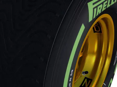 E23 Intermediate front tyre Low-poly 3D model