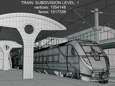 American train station II 3D model