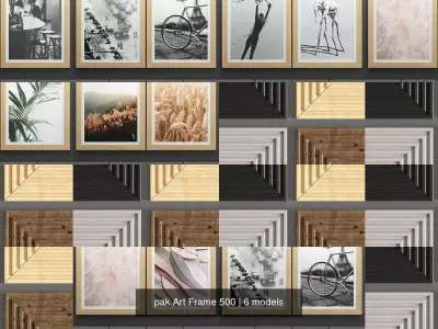  pak Art Frame 500 3D Model Collection